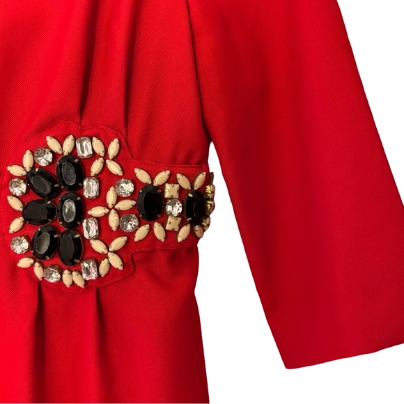 Karta Red Mini Dress with Embellished Waist - Picture 3 of 6